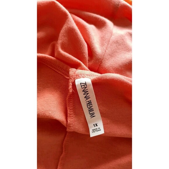 Zenana Premium Maxi Sundress Size 1X Orange Adjustable Straps V Neck Pockets - Picture 3 of 6